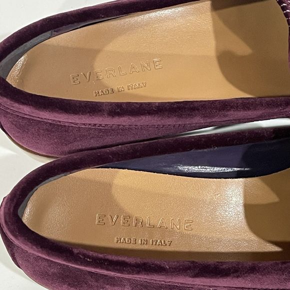 Everlane The Velvet Modern Loafers Womens Size 7 Embroidered Burgundy NEW NO BOX - Picture 9 of 16
